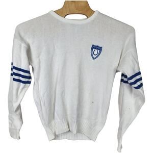 Vintage Indianapolis Colts Emblem Crest Pro Line Striped Sweater NFL 80s Medium